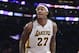 Los Angeles Lakers' Jordan Hill plays during the second half of an NBA basketball game against the Chicago Bulls in Los Angeles, Sunday, Feb. 9, 2014. (AP Photo/Chris Carlson)