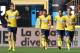 Lazio midfielder Stefano Mauri, left, celebrates with his teammates after scoring during the Serie A soccer match between Catania and Lazio at the Angelo Massimino stadium in Catania, Italy, Sunday, Feb. 16, 2014. (AP Photo/Carmelo Imbesi)