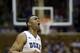 Duke's Jabari Parker reacts following a dunk against Wake Forest during the second half of an NCAA college basketball game in Durham, N.C., Tuesday, Feb. 4, 2014. Duke won 83-63. (AP Photo/Gerry Broome)
