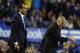 LIVERPOOL, ENGLAND - SEPTEMBER 14: Chelsea Manager Jose Mourinho and Everton Manager Roberto Martinez (L) react during the Barclays Premier League match between Everton and Chelsea at Goodison Park on September 14, 2013 in Liverpool, England. (Photo by Chris Brunskill/Getty Images)