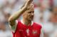 LONDON - JULY 22: Dennis Bergkamp of Arsenal waves farewell to the fans, following his final game during the Dennis Bergkamp testimonial match between Arsenal and Ajax at the Emirates Stadium on July 22, 2006 in London, England. (Photo by Jamie McDonald/Getty Images)
