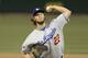 Los Angeles Dodgers starting pitcher Clayton Kershaw throws during the first inning of Game 6 of the National League baseball championship series against the St. Louis Cardinals, Friday, Oct. 18, 2013, in St. Louis. (AP Photo/David Klutho, Pool)