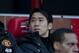 Manchester United's Shinji Kagawa sits on the substitutes bench before his team's English Premier League soccer match against Fulham at Old Trafford Stadium, Manchester, England, Sunday Feb. 9, 2014. (AP Photo/Jon Super)