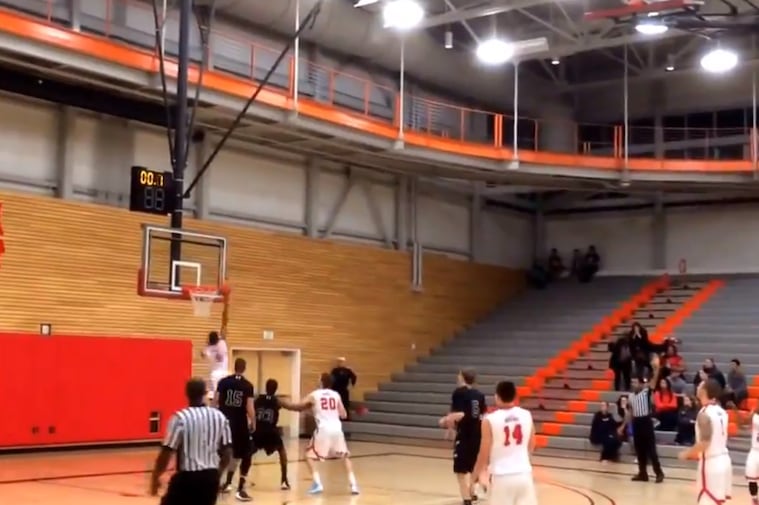 College Basketball Player Recovers Air Ball for Game-Winning Layup