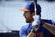 New York Mets infielder Ike Davis takes batting practice during spring training baseball Monday, Feb. 17, 2014, in Port St. Lucie, Fla. (AP Photo/Jeff Roberson)