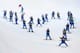 SOCHI, RUSSIA - FEBRUARY 20: Volunteers ski down the course after the Freestyle Skiing Ladies' Ski Halfpipe Finals on day thirteen of the 2014 Winter Olympics at Rosa Khutor Extreme Park on February 20, 2014 in Sochi, Russia. (Photo by Cameron Spencer/Getty Images)