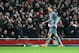 Arsenal's goalkeeper Wojciech Szczesny leaves the pitch after a red card during a Champions League, round of 16, first leg soccer match between Arsenal and Bayern Munich at the Emirates stadium in London, Wednesday, Feb. 19, 2014 .(AP Photo/Alastair Grant)