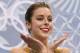 Ashley Wagner of the United States gestures as she waits in the results area after completing her routine in the women's free skate figure skating finals at the Iceberg Skating Palace during the 2014 Winter Olympics, Thursday, Feb. 20, 2014, in Sochi, Russia. (AP Photo/Bernat Armangue)