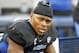 Oct 19, 2013; Buffalo, NY, USA; Buffalo Bulls linebacker Khalil Mack (46) on the sideline during the first half against the Massachusetts Minutemen at University of Buffalo Stadium. Mandatory Credit: Timothy T. Ludwig-USA TODAY Sports