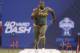 Feb 22, 2014; Indianapolis, IN, USA; Auburn Tigers offensive lineman Greg Robinson runs the 40 yard dash during the 2014 NFL Combine at Lucas Oil Stadium. Mandatory Credit: Brian Spurlock-USA TODAY Sports
