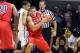 Arizona's Aaron Gordon tries to get around Colorado's Josh Scott during the first half of an NCAA college basketball game, in Boulder, Colo., Saturday, Feb. 22, 2014. (AP Photo/Brennan Linsley)