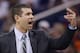 Boston Celtics head coach Brad Stevens shouts to one of his players during the second half of an NBA basketball game against the Phoenix Suns, Wednesday, Feb. 19, 2014, in Phoenix. The Suns defeated the Celtics 100-94. (AP Photo/Ross D. Franklin)