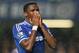 Chelsea's Samuel Eto'o holds his hands to his face after a chance to score a goal that he missed during the English Premier League soccer match between Chelsea and West Ham United at Stamford Bridge stadium in London, Wednesday, Jan. 29, 2014.(AP Photo/Alastair Grant)