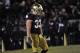 Notre Dame running back Cam McDaniel lines up in a NCAA college football game with BYU Saturday Nov. 23, 2013 in South Bend, Ind. (AP Photo/Joe Raymond)