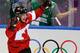 Sidney Crosby of Canada (87) celebrates his goal against Sweden during the second period of the men's gold medal ice hockey game at the 2014 Winter Olympics, Sunday, Feb. 23, 2014, in Sochi, Russia. (AP Photo/Petr David Josek)