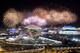 Fireworks explode over Olympic Park at the end of the closing ceremony of the 2014 Winter Olympics, Sunday, Feb. 23, 2014, in Sochi, Russia. (AP Photo/Pavel Golovkin)