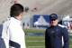 Penn State Interim head coach Tom Bradley, right, and Penn State assistant coach Jay Paterno during the first half of the TicketCity Bowl NCAA college football game, Monday, Jan. 2, 2012, at the Cotton Bowl in Dallas. Houston won 30-14. (AP Photo/Brandon Wade)