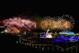 SOCHI, RUSSIA - FEBRUARY 23: Fireworks explode over Olympic Park during the 2014 Sochi Winter Olympics Closing Ceremony on February 23, 2014 in Sochi, Russia. (Photo by Al Bello/Getty Images)