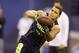 Evans is making his name one to remember at the combine.