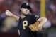 Pittsburgh Pirates starter Gerrit Cole pitches against the St. Louis Cardinals in the first inning of Game 5 of a National League baseball division series, Wednesday, Oct. 9, 2013, in St. Louis. (AP Photo/Charlie Riedel)