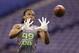Ohio State defensive back Bradley Roby runs a drill at the NFL football scouting combine in Indianapolis, Tuesday, Feb. 25, 2014. (AP Photo/Michael Conroy)