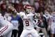 Oklahoma quarterback Trevor Knight (9) passes in the second half of the NCAA college football Sugar Bowl against Alabama in New Orleans, Thursday, Jan. 2, 2014. (AP Photo/Patrick Semansky)