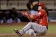 OAKLAND, CA - SEPTEMBER 16: Mike Trout #27 of the Los Angeles Angels of Anaheim scores on a bases loaded two-run single from Kole Calhoun #56 during the fifth inning against the Oakland Athletics at O.co Coliseum on September 16, 2013 in Oakland, California. (Photo by Thearon W. Henderson/Getty Images)