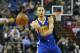 Feb 19, 2014; Sacramento, CA, USA; Golden State Warriors point guard Stephen Curry (30) passes against the Sacramento Kings during the first quarter at Sleep Train Arena. Mandatory Credit: Kelley L Cox-USA TODAY Sports