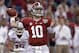 Alabama quarterback AJ McCarron (10) passes during the first half of the Sugar Bowl NCAA college football game against Oklahoma, Thursday, Jan. 2, 2014, in New Orleans. (AP Photo/Rusty Costanza)