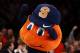 NEW YORK, NY - MARCH 14: Otto, the mascot for the Syracuse Orange performs against the Pittsburgh Panthers during the quaterfinals of the Big East Men's Basketball Tournament at Madison Square Garden on March 14, 2013 in New York City. (Photo by Elsa/Getty Images)