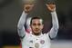 Bayern's Thiago Alcantara of Spain celebrates after winning the German first division Bundesliga soccer match between Hannover 96 and Bayern Munich in Hannover, Germany, Sunday, Feb. 23, 2014. (AP Photo/Frank Augstein)
