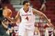 Dec 19, 2013; Fayetteville, AR, USA; Arkansas Razorbacks forward Coty Clarke (4) dribbles during a game against the UT Martin Skyhawks at Bud Walton Arena. Arkansas defeated UT Martin 102-56. Mandatory Credit: Beth Hall-USA TODAY Sports