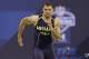 Texas A&M wide receiver Mike Evans runs a drill at the NFL football scouting combine in Indianapolis, Sunday, Feb. 23, 2014. (AP Photo/Nam Y. Huh)
