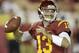 Southern California quarterback Max Wittek throws against Washington State during the second half of an NCAA college football game in Los Angeles, Saturday, Sept. 7, 2013. (AP Photo/Chris Carlson)