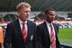 SWANSEA, WALES - AUGUST 17: Manager David Moyes (L) of Manchester United walks alongside Ryan Giggs (R) towards the dressing room ahead of the Barclays Premier League match between Swansea City and Manchester United at the Liberty Stadium on August 17, 2013 in Swansea, Wales. (Photo by Michael Steele/Getty Images)