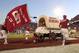 The Oklahoma Sooner Schooner and the Ruf Neks ride out onto the field following an Oklahoma touchdown over TCU during the first half of an NCAA college football game on Saturday, Oct. 5, 2013, in Norman, Okla. Oklahoma won 20-17. (AP Photo/Alonzo Adams)