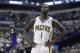 Indiana Pacers guard Lance Stephenson in the second half of an NBA basketball game against the Sacramento Kings in Indianapolis, Tuesday, Jan. 14, 2014. The Pacers defeated the Kings 116-92. (AP Photo/Michael Conroy)