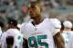 Aug 9, 2013; Jacksonville, FL, USA; Miami Dolphins defensive end Dion Jordan (95) during the game against the Jacksonville Jaguars at Everbank Field. Mandatory Credit: Melina Vastola-USA TODAY Sports