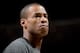 DENVER, CO - FEBRUARY 27: Jason Collins #98 of the Brooklyn Nets looks on before the start of a game against the Denver Nuggets at Pepsi Center on February 27, 2014 in Denver, Colorado. Collins is the first openly gay athlete to play in one of the four major sports in the United States. Collins will wear #98 in honor of Matthew Shepard who was killed as part of a hate crime in 1998 near Laramie, Wyoming. Shepard's parents are expected to be in the crowd tonight. NOTE TO USER: User expressly acknowledges and agrees that, by downloading and or using this photograph, User is consenting to the terms and conditions of the Getty Images License Agreement. (Photo by Justin Edmonds/Getty Images)