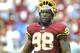 Washington Redskins linebacker Brian Orakpo during the second half of a NFL football game against the Detroit Lions in Landover, Md., Sunday, Sept. 22, 2013. Lions defeated the Redskins 27-20. (AP Photo/Richard Lipski)