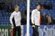 Manchester City goalkeepers Costel Pantilimon right, and Joe Hart warm up prior to kick off during the Champions League Group D soccer match against CSKA Moscow at the Etihad Stadium in Manchester, Britain, Tuesday, Nov. 5, 2013. (AP Photo / Clint Hughes)