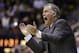 California coach Mike Montgomery yells to his players during the first half of an NCAA college basketball game against Washington State on Saturday, Jan. 18, 2014, in Berkeley, Calif. (AP Photo/Ben Margot)