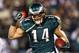 PHILADELPHIA, PA - JANUARY 04: Riley Cooper #14 of the Philadelphia Eagles celebrates after scoing a 10 yard touchdown thrown by Nick Foles #9 in the second quarter against the New Orleans Saints during their NFC Wild Card Playoff game at Lincoln Financial Field on January 4, 2014 in Philadelphia, Pennsylvania.during their NFC Wild Card Playoff game at Lincoln Financial Field on January 4, 2014 in Philadelphia, Pennsylvania. (Photo by Elsa/Getty Images)