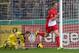 Freiburg's Matthias Ginter celebrates his side's opening goal during a round of 16 German soccer cup match between SC Freiburg and Bayer Leverkusen in Freiburg, Germany, Wednesday, Dec. 4, 2013. (AP Photo/Michael Probst)