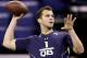 Central Florida quarterback Blake Bortles runs a drill at the NFL football scouting combine in Indianapolis, Sunday, Feb. 23, 2014. (AP Photo/Nam Y. Huh)