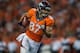 DENVER, CO - SEPTEMBER 5: Wide receiver Eric Decker #87 of the Denver Broncos runs for yards after the catch against the Baltimore Ravensduring the game at Sports Authority Field at Mile High on September 5, 2013 in Denver Colorado. (Photo by Dustin Bradford/Getty Images)