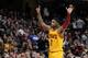 CLEVELAND, OH - FEBRUARY 28: Kyrie Irving #2 of the Cleveland Cavaliers celebrates after the game against the Utah Jazz at The Quicken Loans Arena on February 28, 2014 in Cleveland, Ohio. NOTE TO USER: User expressly acknowledges and agrees that, by downloading and/or using this Photograph, user is consenting to the terms and conditions of the Getty Images License Agreement. Mandatory Copyright Notice: Copyright 2014 NBAE (Photo by David Liam Kyle/NBAE via Getty Images)
