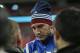 Denmark's Nicklas Bendtner talks to members of the media during a training session at Wembley Stadium in London, Monday, March 3, 2014. Denmark will play against England in an international friendly on Wednesday March 5. (AP Photo/Lefteris Pitarakis)