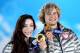 SOCHI, RUSSIA - FEBRUARY 18: Gold medalists Meryl Davis (L) and Charlie White of the United States celebrate during the medal ceremony for the Figure Skating Ice Danceon day 11 of the Sochi 2014 Winter Olympics at Medals Plaza on February 18, 2014 in Sochi, Russia. (Photo by Ryan Pierse/Getty Images)