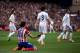 MADRID, SPAIN - MARCH 02: Diego Costa of Atletico de Madrid protests to the referee after being tackled during the La Liga match between Club Atletico de Madrid and Real Madrid CF at Vicente Calderon Stadium on March 2, 2014 in Madrid, Spain. (Photo by Gonzalo Arroyo Moreno/Getty Images)